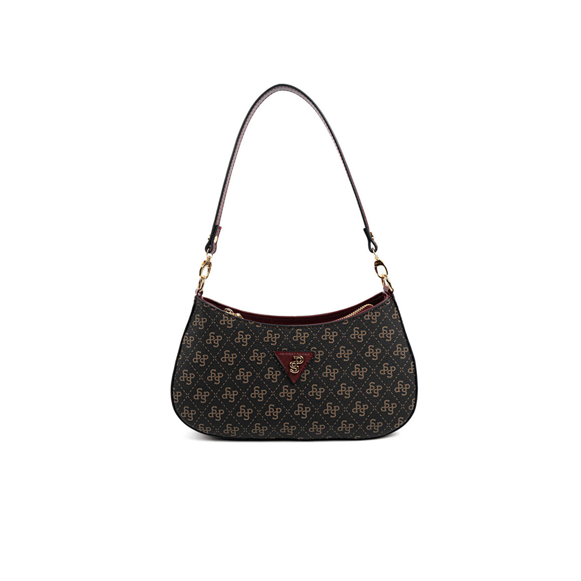 Silver Polo  Kadın Çapraz Çanta 1251-48377 SILVER POLO ÇAPRAZ Kadın ÇANTASI M178 KAHVE SARI-MAT BORDO