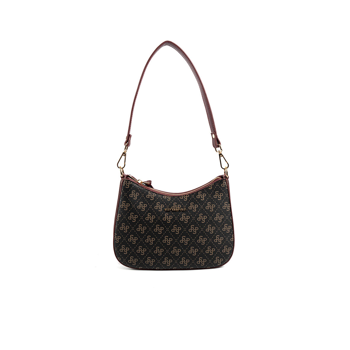 Silver Polo  Kadın Omuz Çantası 1259-48386 SILVER POLO Kadın ÇANTASI M178 KAHVE SARI-MAT BORDO