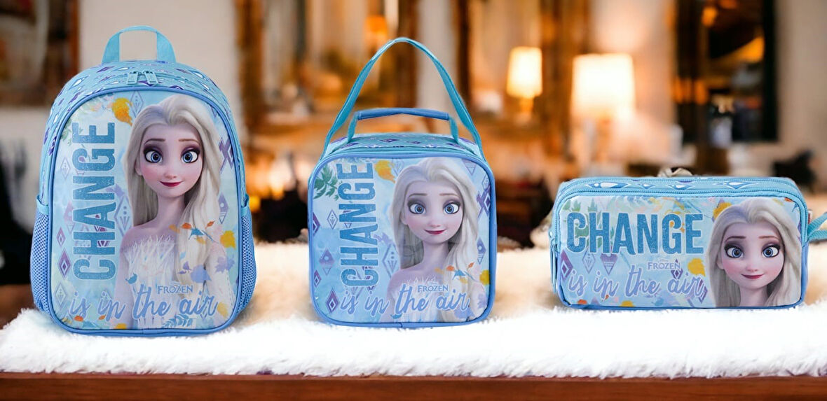 FROZEN ANAOKULU ÇANTASI HAWK JR CHANGE , BESLENME ÇANTASI VE KALEM KUTU