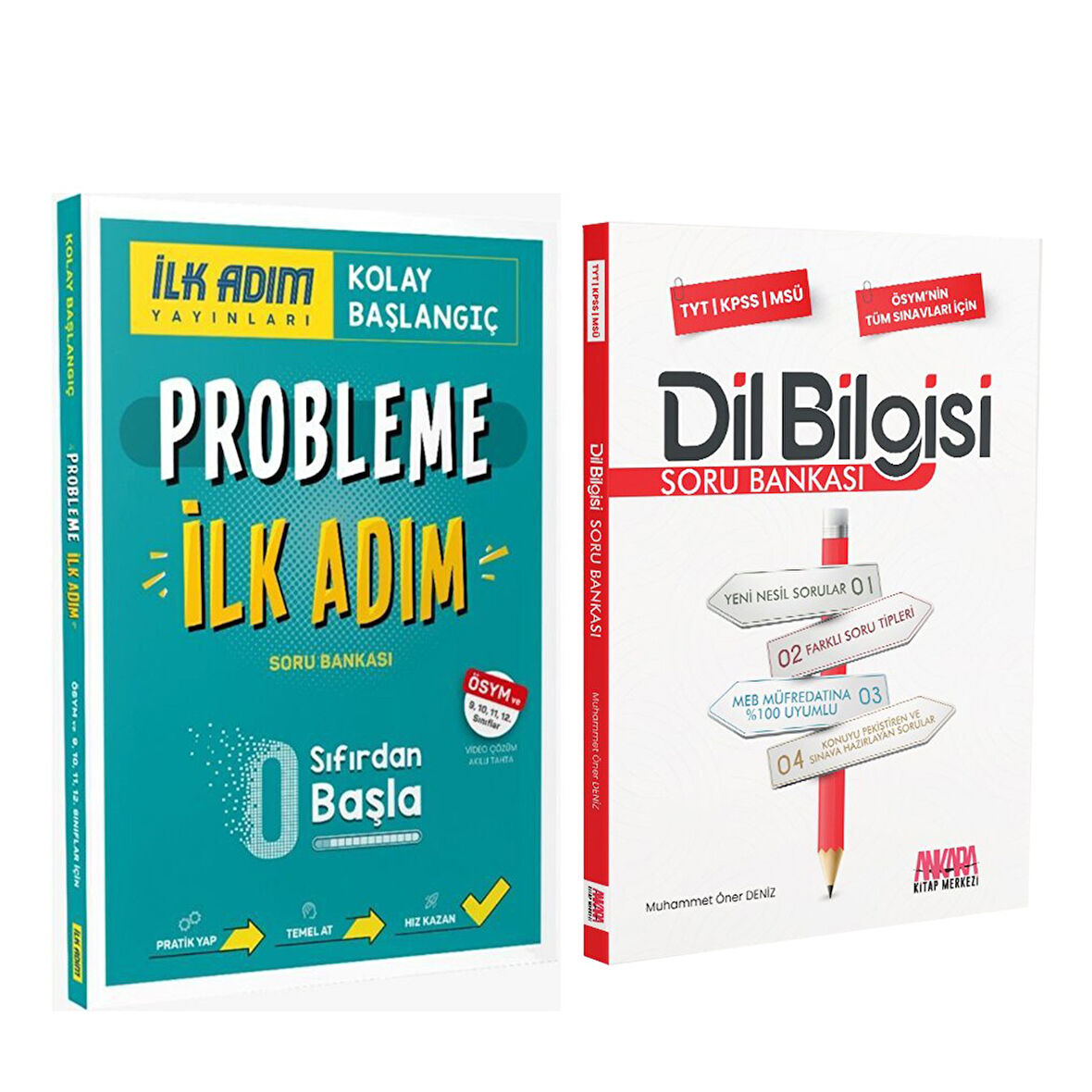 İlk Adım Yayınları Probleme İlk Adım ve AKM Dil Bilgisi Soru Bankası Seti 2 Kitap