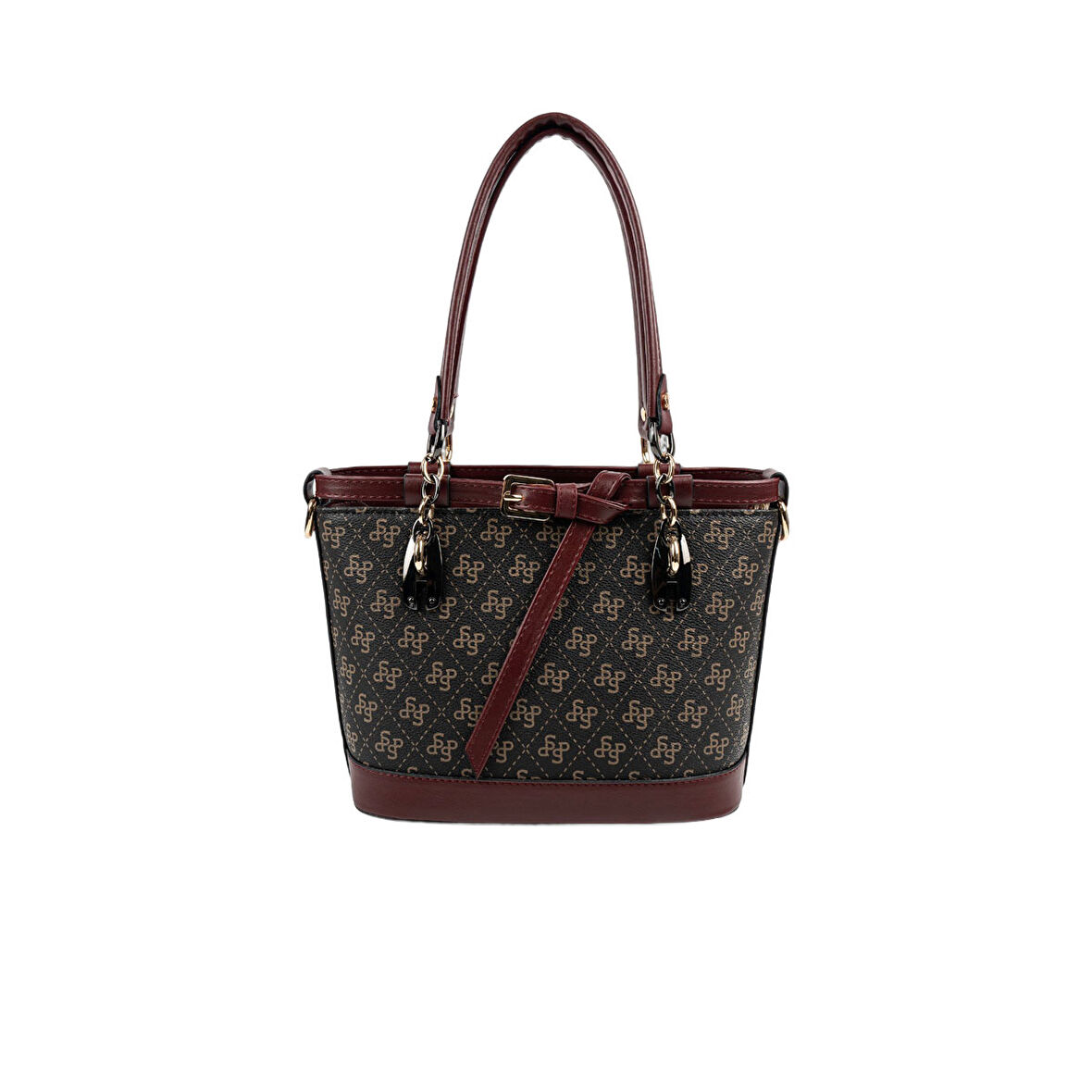 Silver Polo  Kadın Omuz Çantası 1155-48406 SILVER POLO Kadın ÇANTASI M178 KAHVE SARI-MAT BORDO