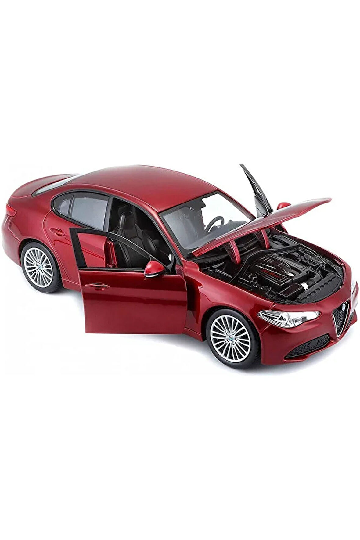 Alfa Romeo Giulia DİECAST MODEL ARABA KAPI KAPUT AÇILIR ALFA ROMEO GİULİA DİECAST METAL ARABA BORDO