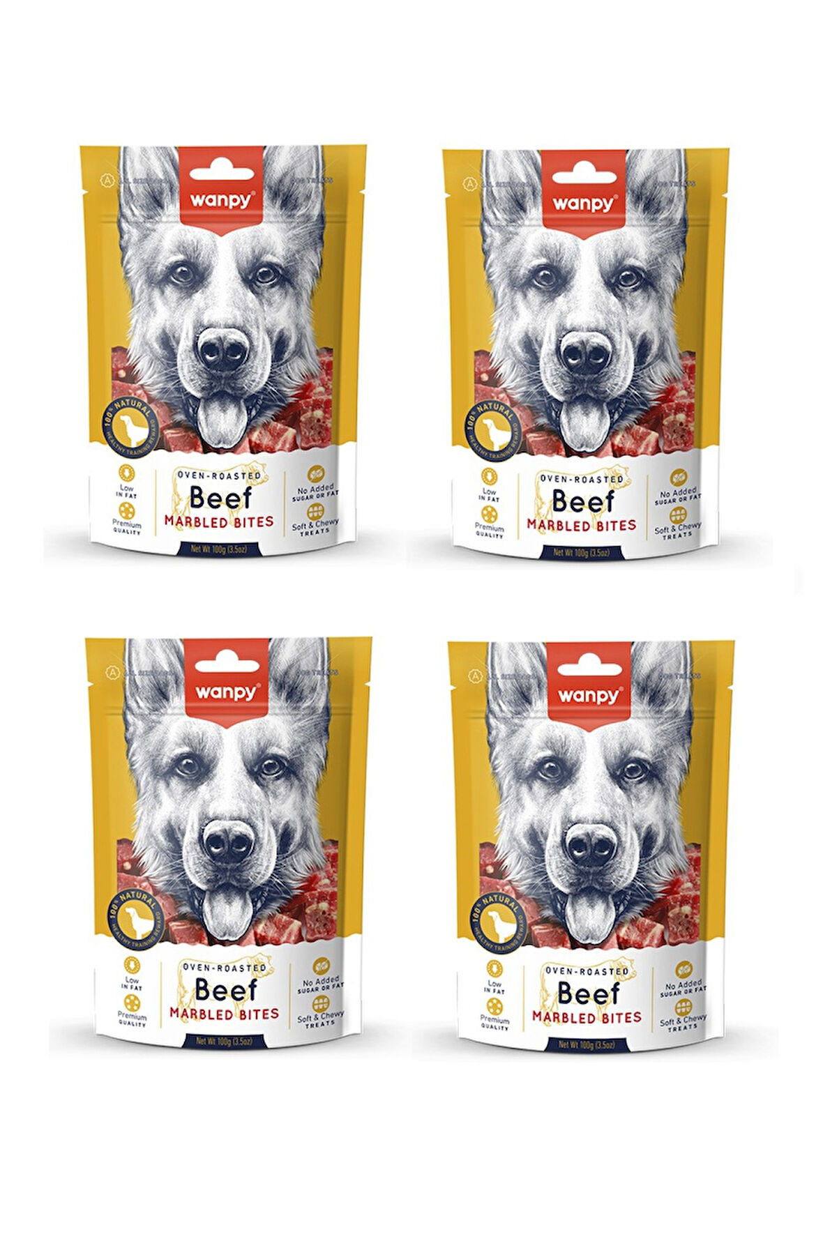 Wanpy Biftekli Küp Köpek Ödülü 100 Gr. X 4 Adet