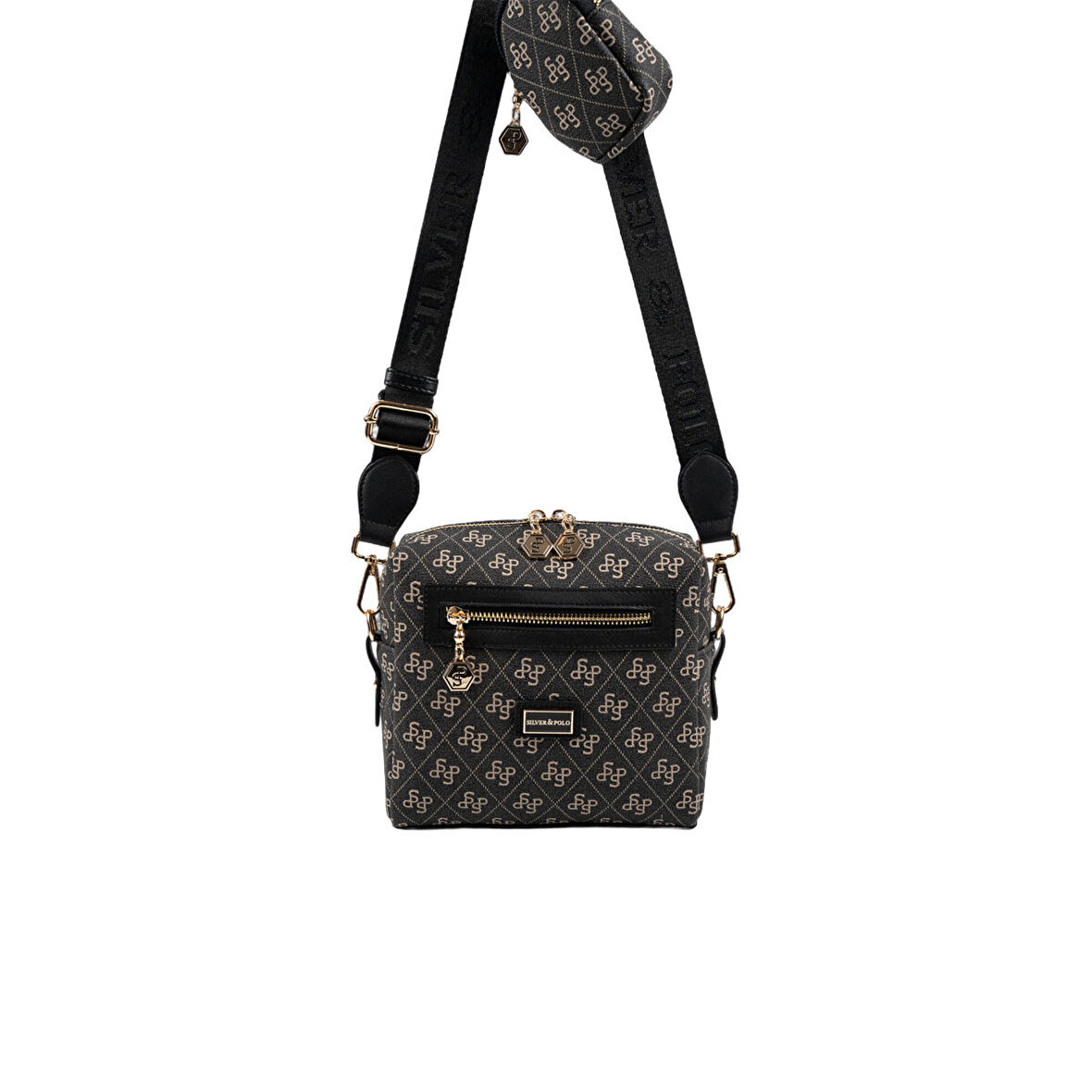 Silver Polo  Kadın Çapraz Çanta 1038-48492 SILVER POLO ÇAPRAZ Kadın ÇANTASI M178 FÜME-MAT SİYAH