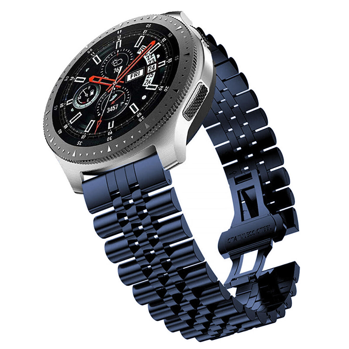 Megafox Amazfit Watch Gts/2 Mini/2 42mm/2e 42mm Metal Paslanmaz Çelik Kordon Baklalı Klipsli Kayış
