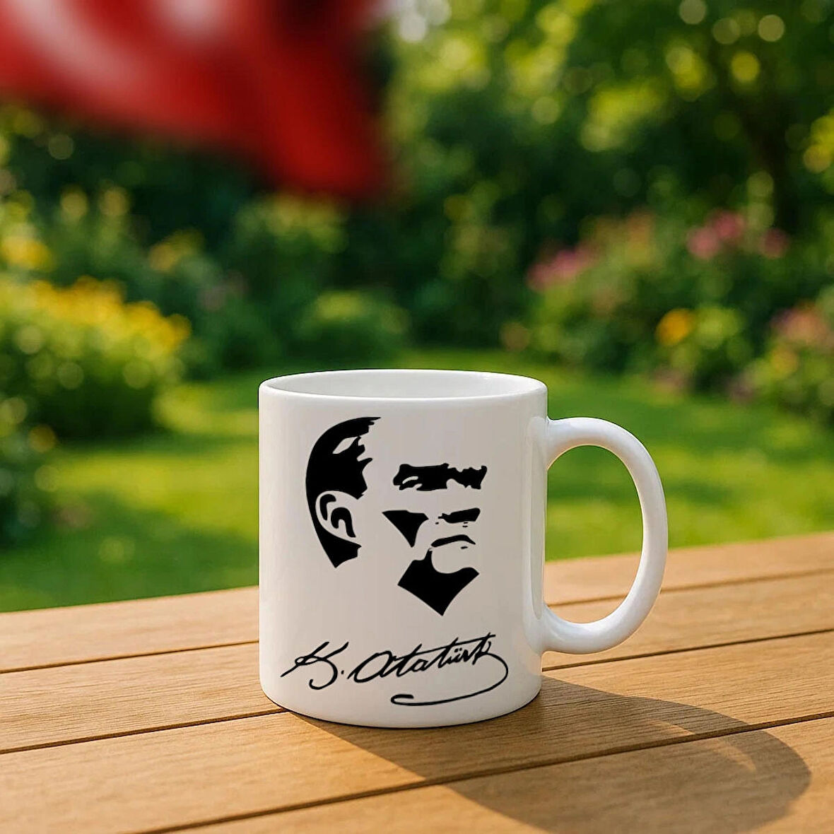 Atatürk Tasarımlı Beyaz Kupa Bardak