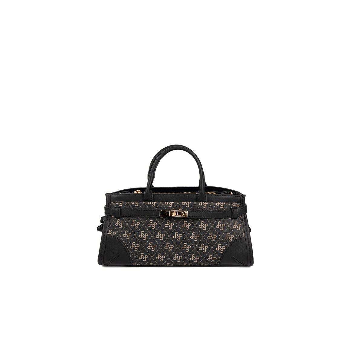 Silver Polo  Kadın Omuz Çantası 1260-48520 SILVER POLO Kadın ÇANTASI M178 FÜME-MAT SİYAH