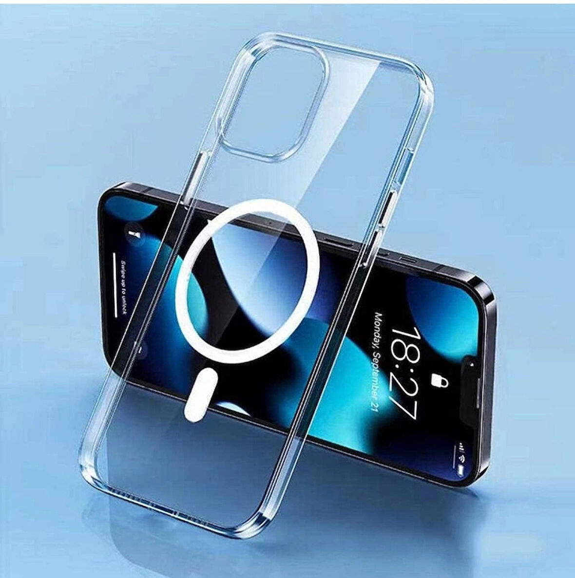 iPhone 11 için Kılıf Kamera Korumalı Magsafe Wireless Şarj Özellikli Şeffaf Kılıf