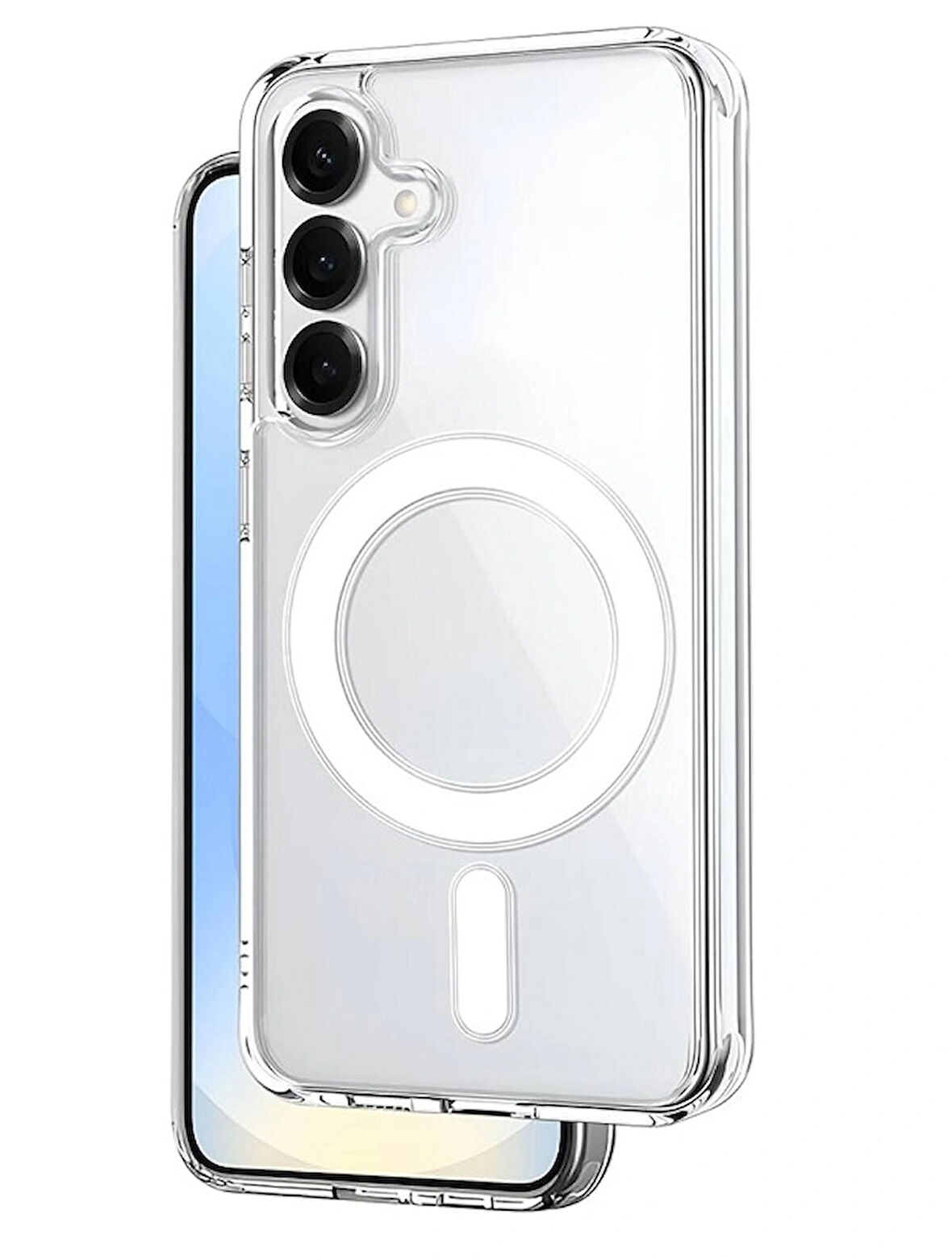 Samsung S25 Ultra için Kılıf Kamera Korumalı Magsafe Wireless Şarj Özellikli Şeffaf Kılıf