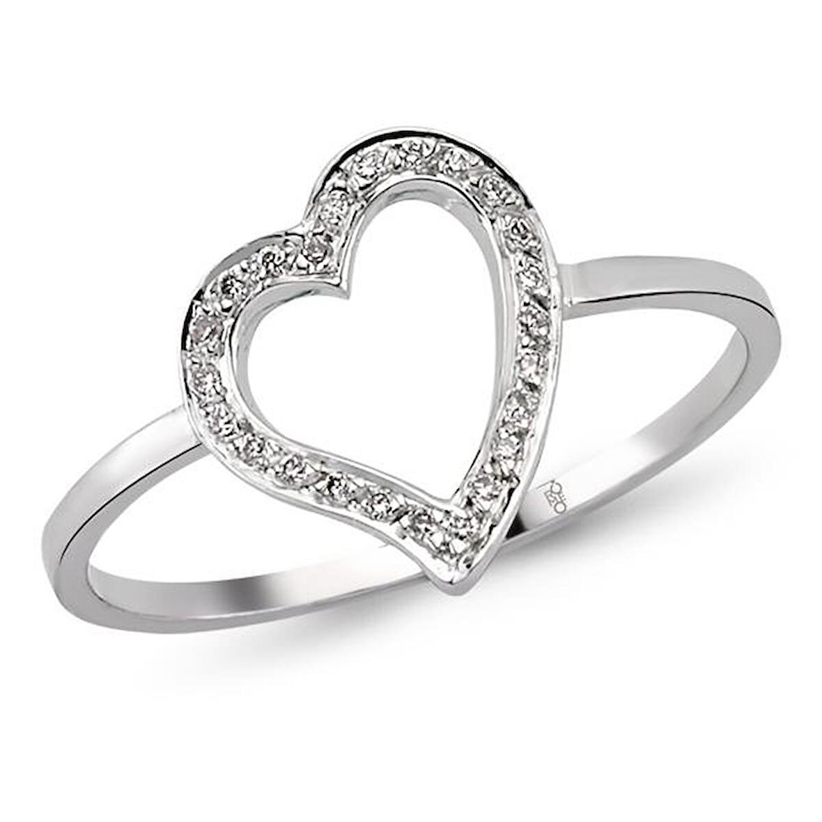 18 Ayar Altın Pırlanta Kalp Yüzük 48583