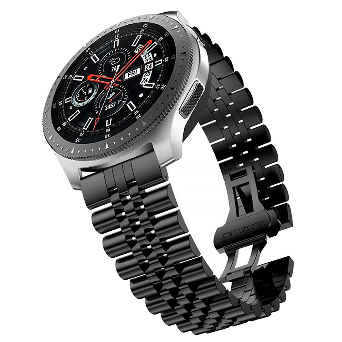 Megafox Amazfit Watch Gtr 42mm 20mm Metal Paslanmaz Çelik Kordon Baklalı Klipsli Kayış Bileklik