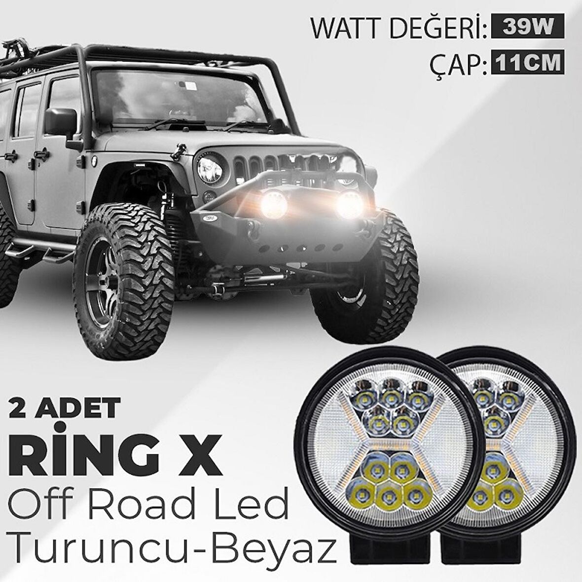 Ring X 39w Yuvarlak Led Sis ve Çalışma Lambası 2 Adet