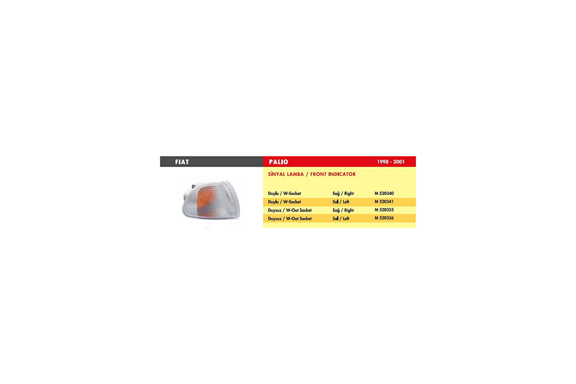 SİNYAL LAMBA FIAT PALIO-SIENA / SAĞ (DUYLU)1998-2001