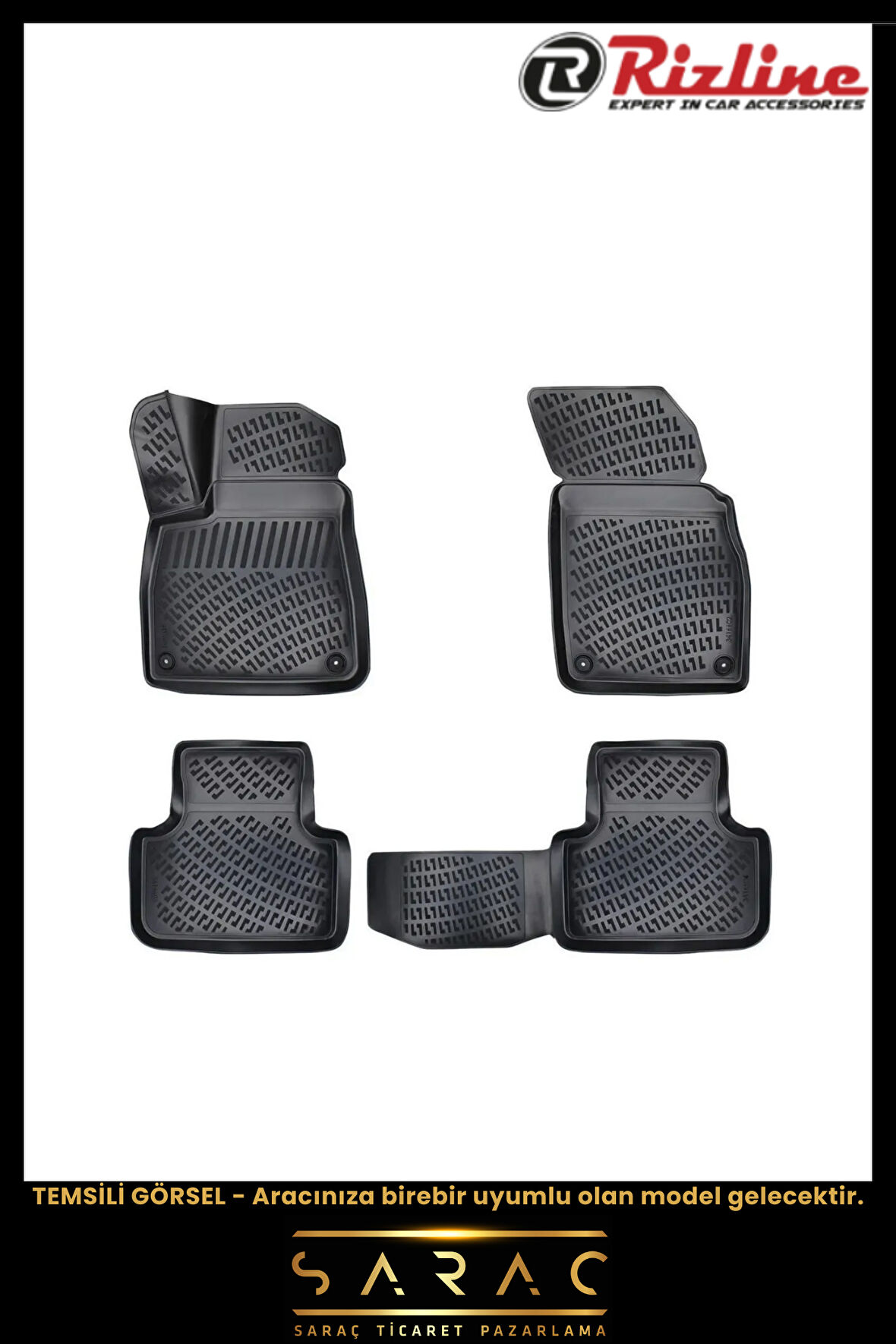 Rizline Seat Tarraco 2022 Model 3D Havuzlu Paspas.