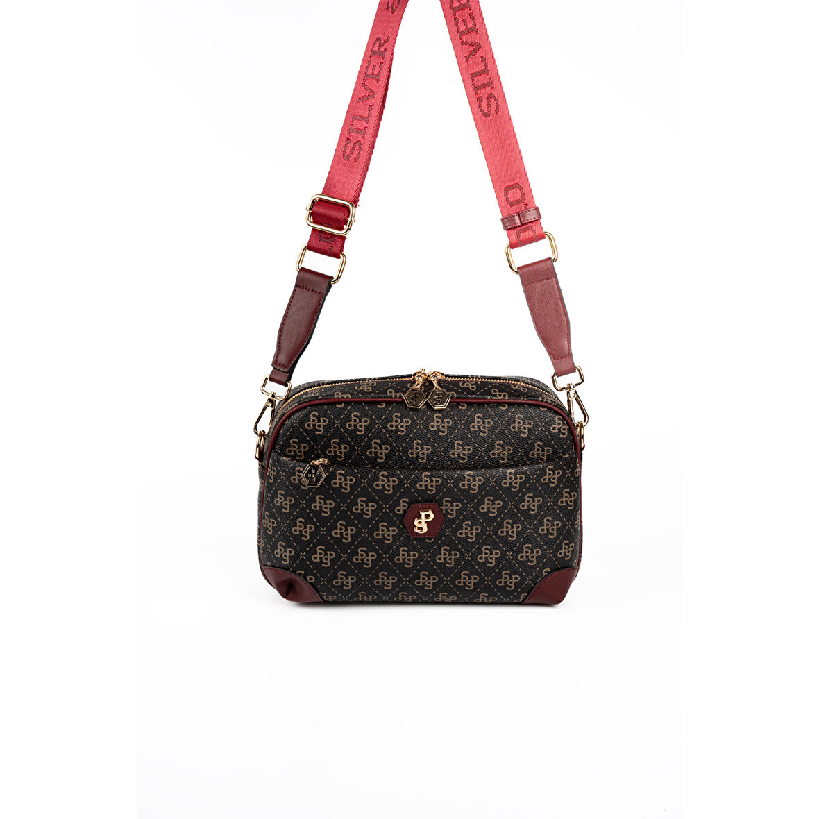 Silver Polo  Kadın Çapraz Çanta 1094-48615 SILVER POLO ÇAPRAZ Kadın ÇANTASI M178 KAHVE SARI-MAT BORDO