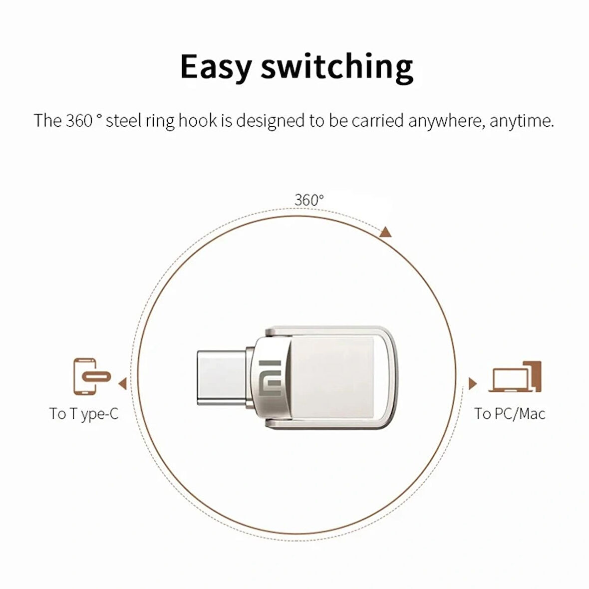TYPC-E GİRİŞLİ 1 TB 2 TB USB HEM TELEFONA HEM BİLGİSAYARA FLASH BELLEK