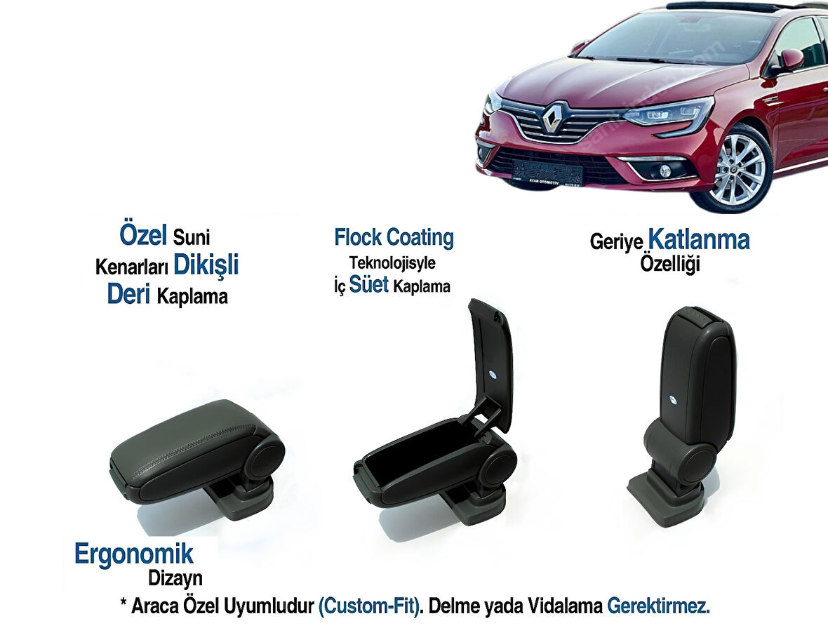 RENAULT MEGANE IV ARACA ÖZEL KOL DAYAMA VİDASIZ KOLÇAK 2016 2017 2018 2019 2020 2021 2022 2023 2024