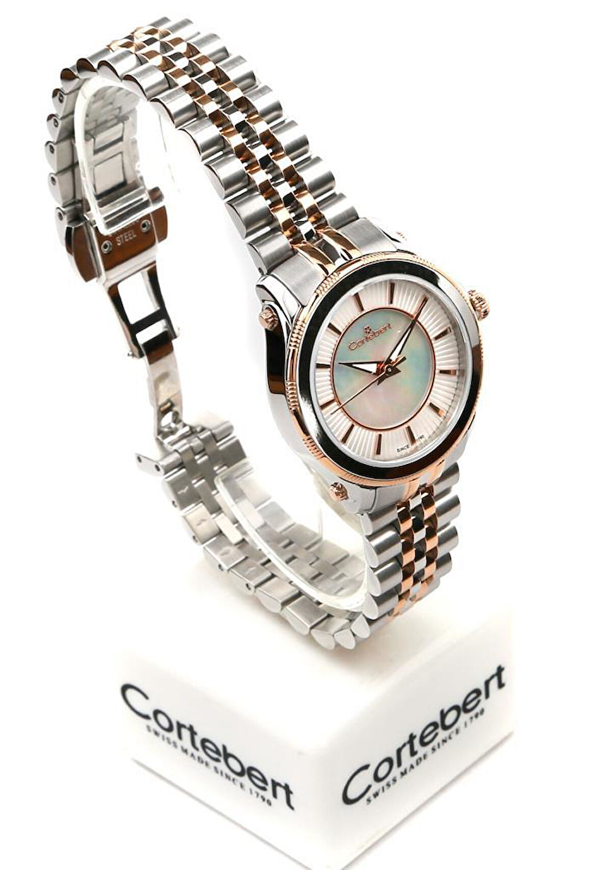 Rose Gold Sedef Model Cortebert Lüks Bayan Kol Saati