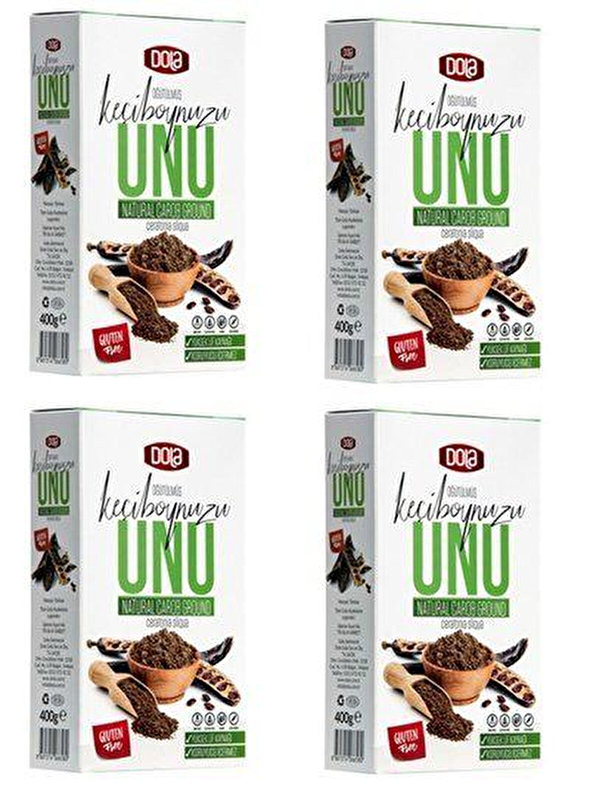 Dola Glutensiz Keçiboynuzu Unu  400 gr 4 Adet