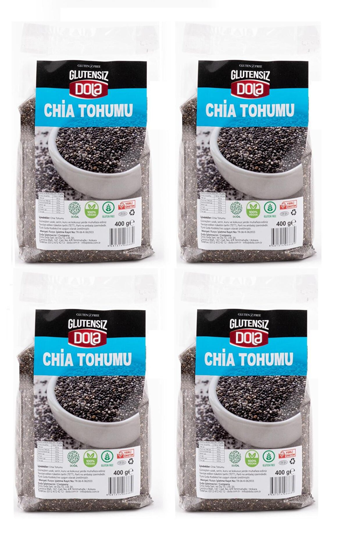 Dola Glutensiz Chia Tohumu 4 adet