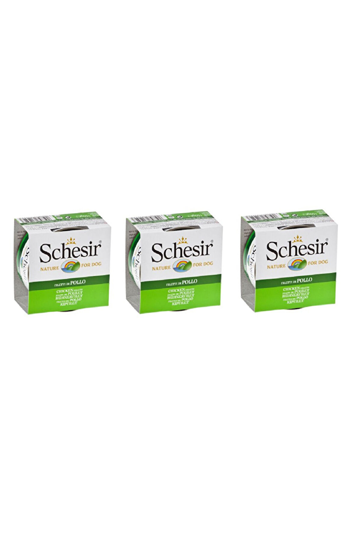 Schesir Tavuk Fileto Köpek Konservesi 150 Gr. X 3 Adet