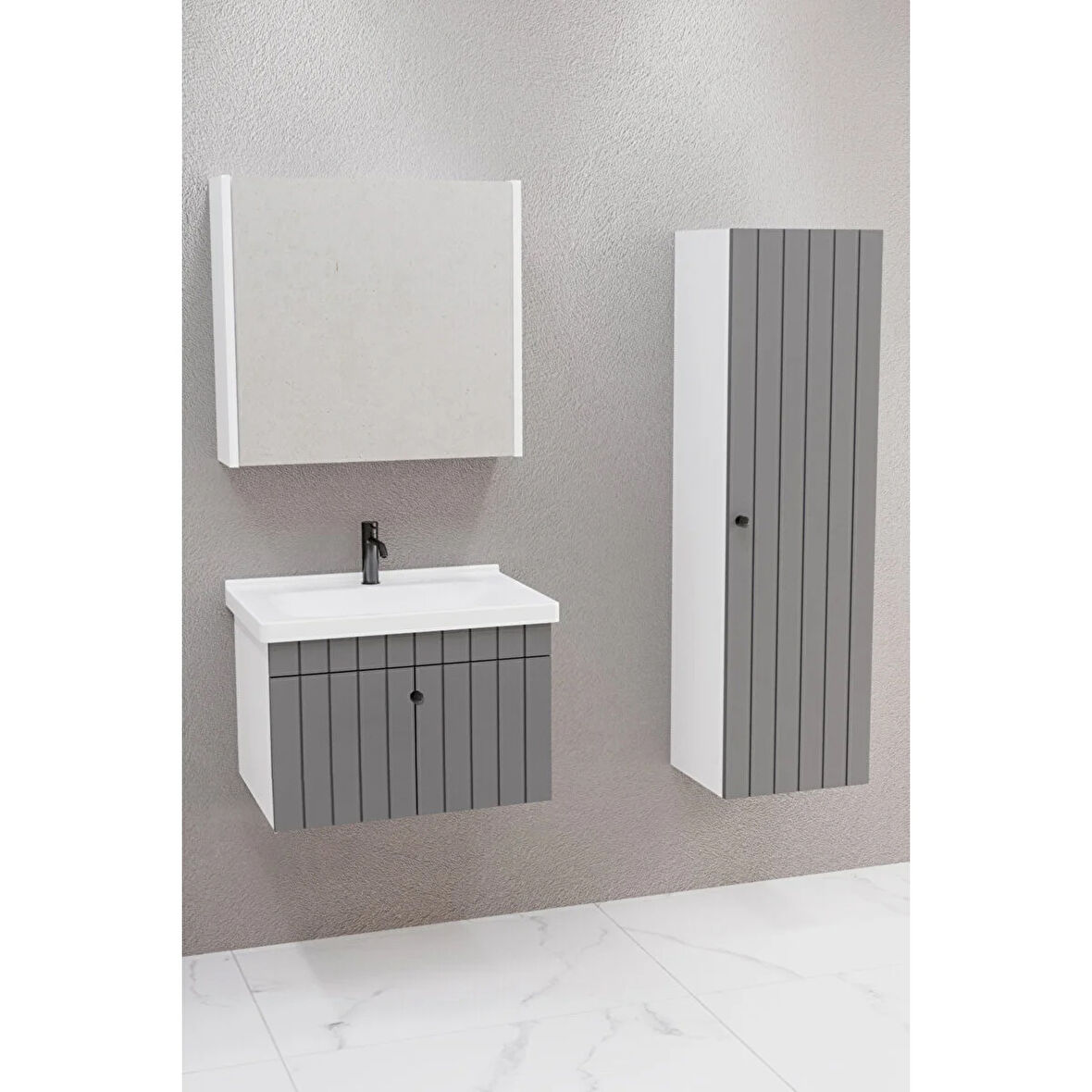 
Alice 65 Cm Banyo Dolabı Bgn Aynalı - Boy Dolap Dahil