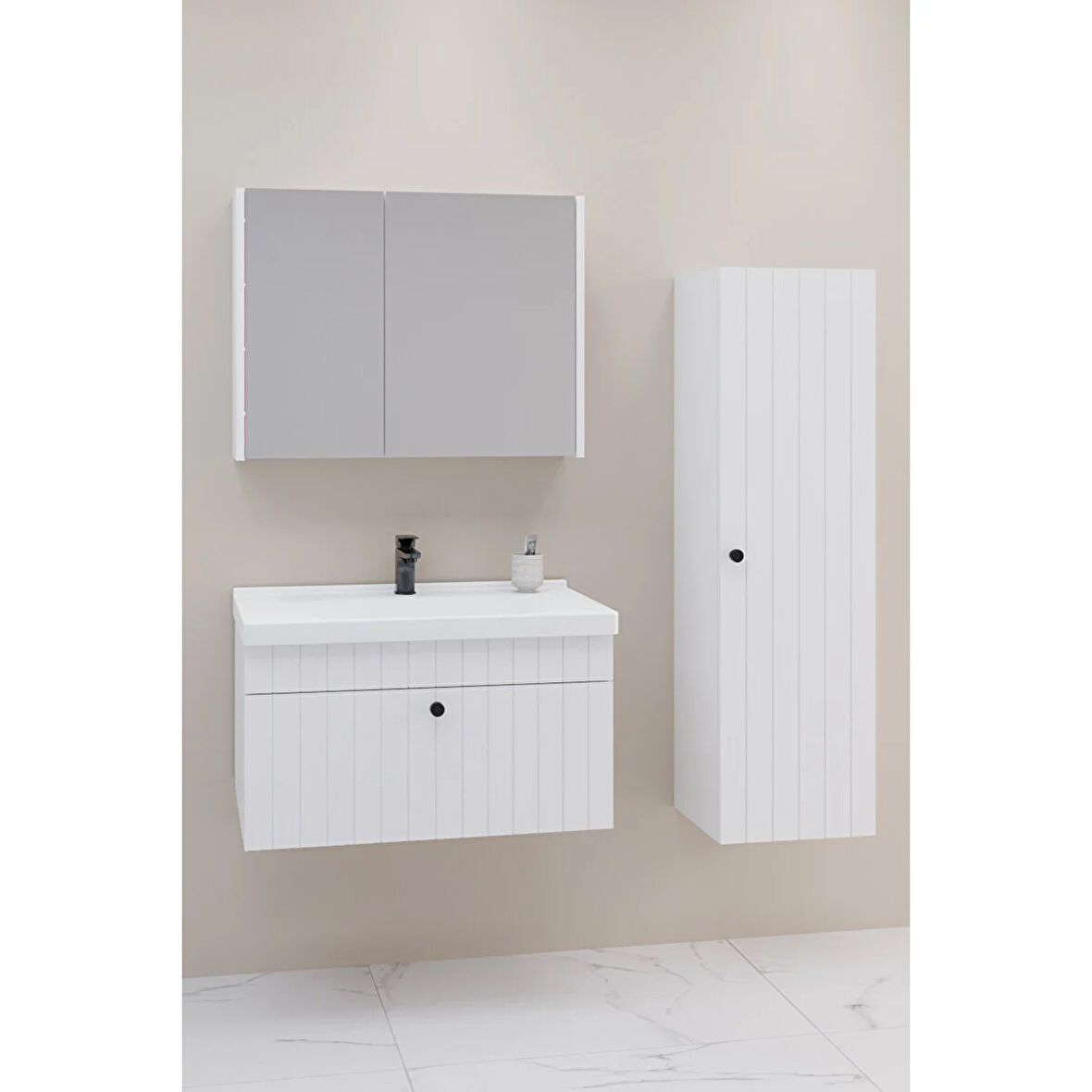
Alice 80 Cm Banyo Dolabı Bgn Aynalı - Boy Dolap Dahil