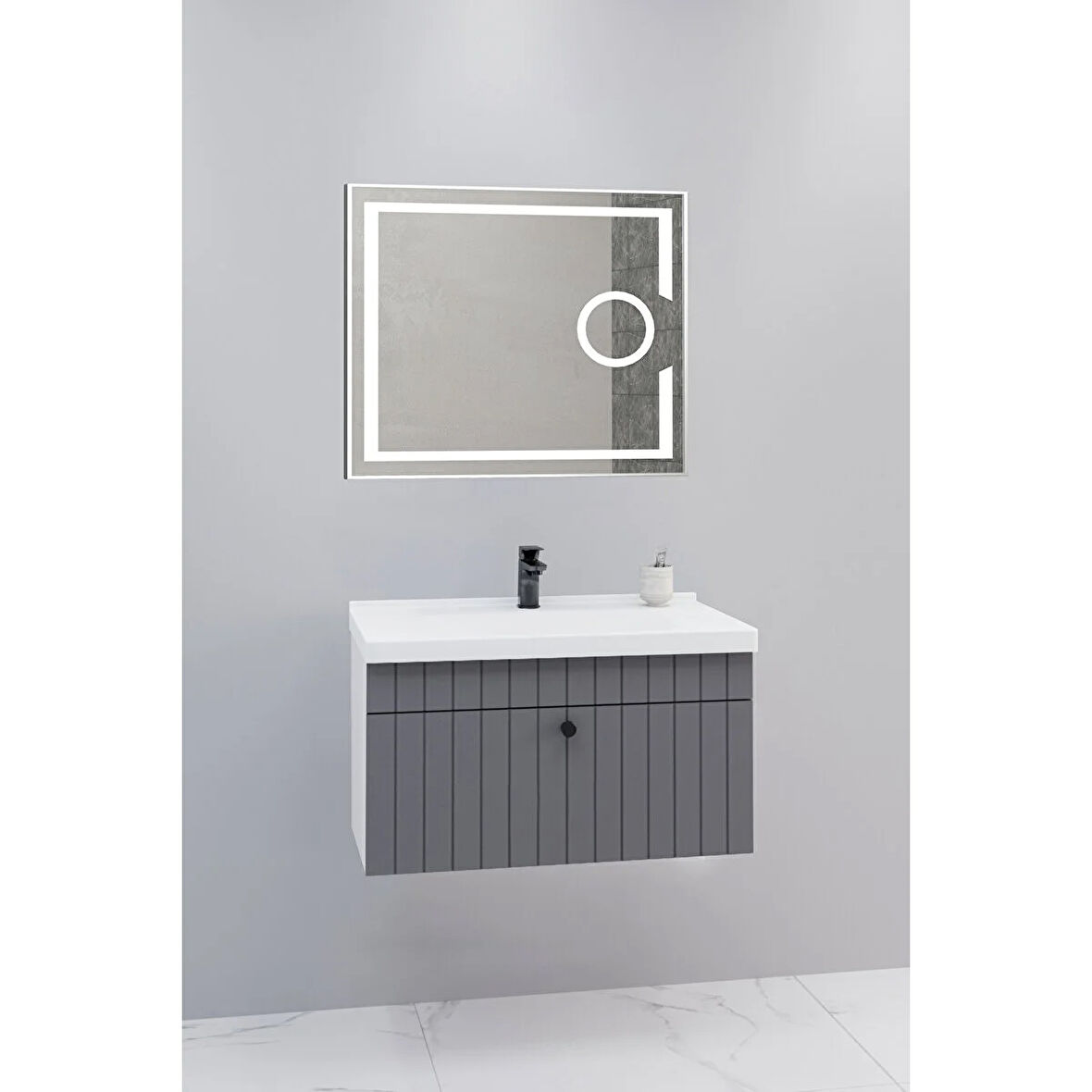 
Alice 80 Cm Banyo Dolabı Kiev Led Aynalı - Boy Dolap Hariç