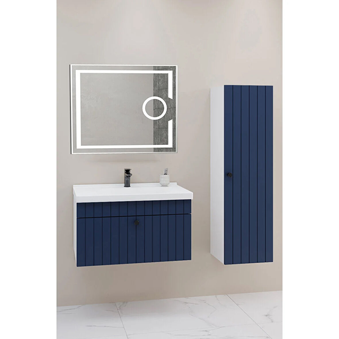 
Alice 80 Cm Banyo Dolabı Kiev Led Aynalı - Boy Dolap Dahil