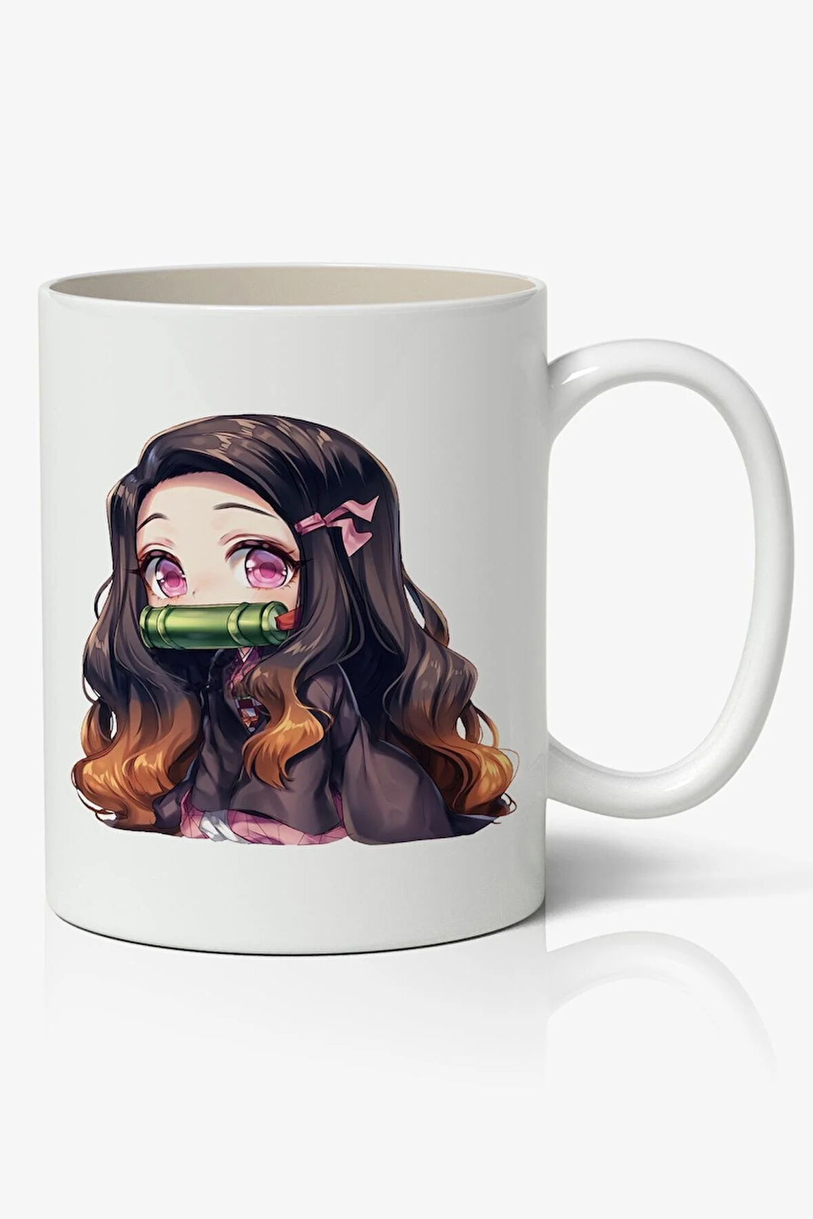 Demon Slayer Nezuko Anime İblis Keser Temalı Beyaz Kupa Bardak Sevgiliye Arkadaşa Hediye