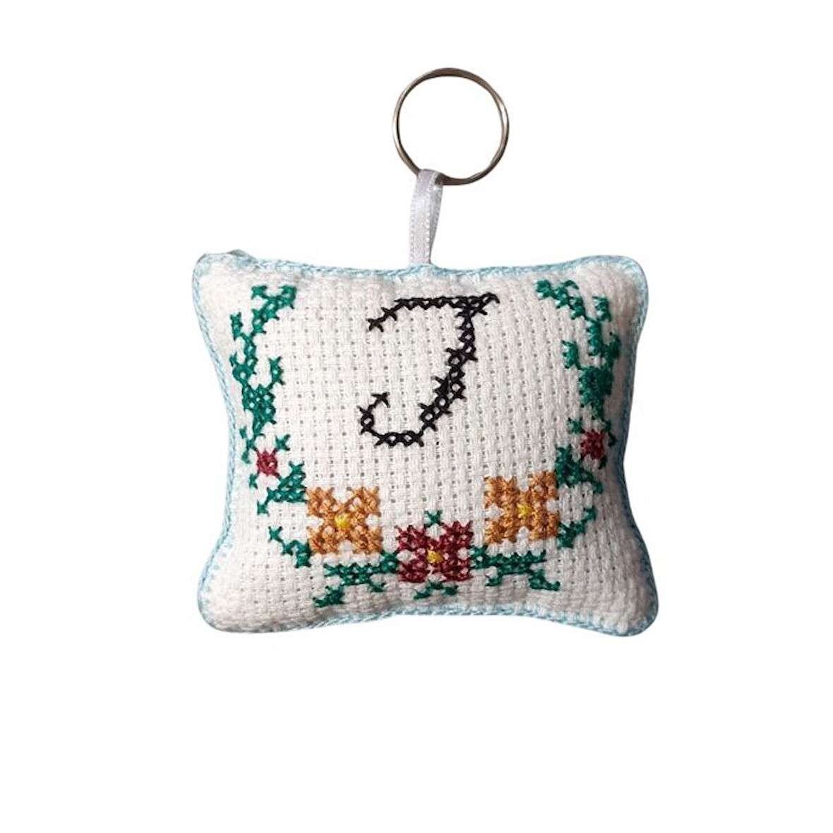 Uretti - Sibel 2453 1832 El Yapımı I Harfi Kanaviçe Anahtarlık