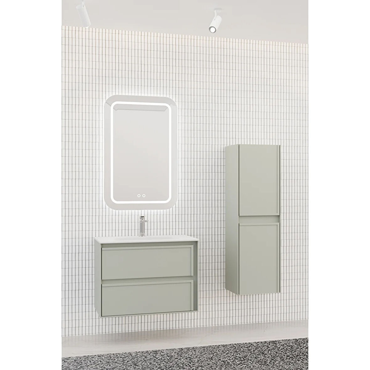 Elisa 80 Cm Banyo Dolabı - Nane Yeşili (boy Dolap Dahil)