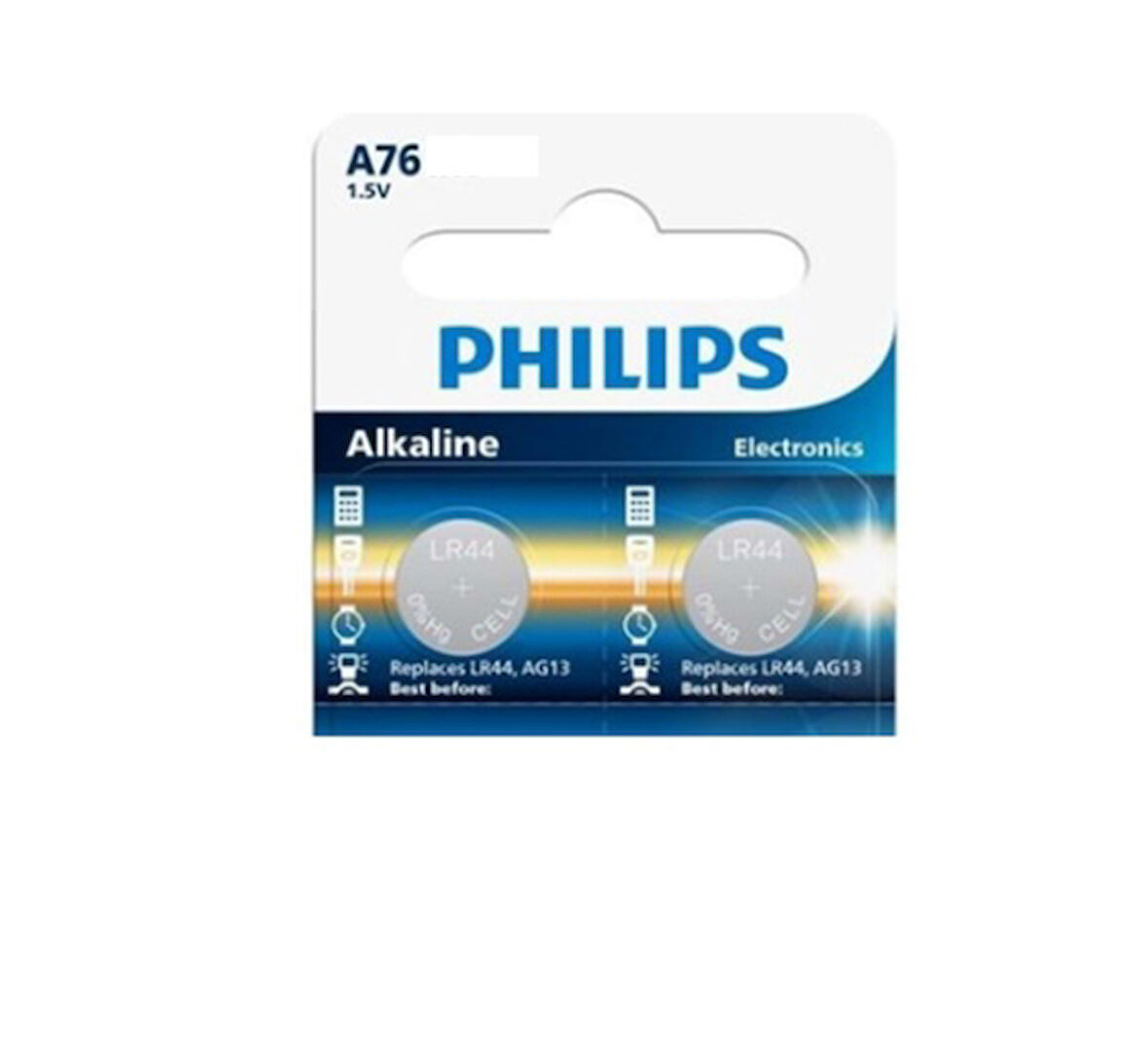 Philips Alkaline 1.5V Pil A76P10B/10 Lr44 2 Lİ