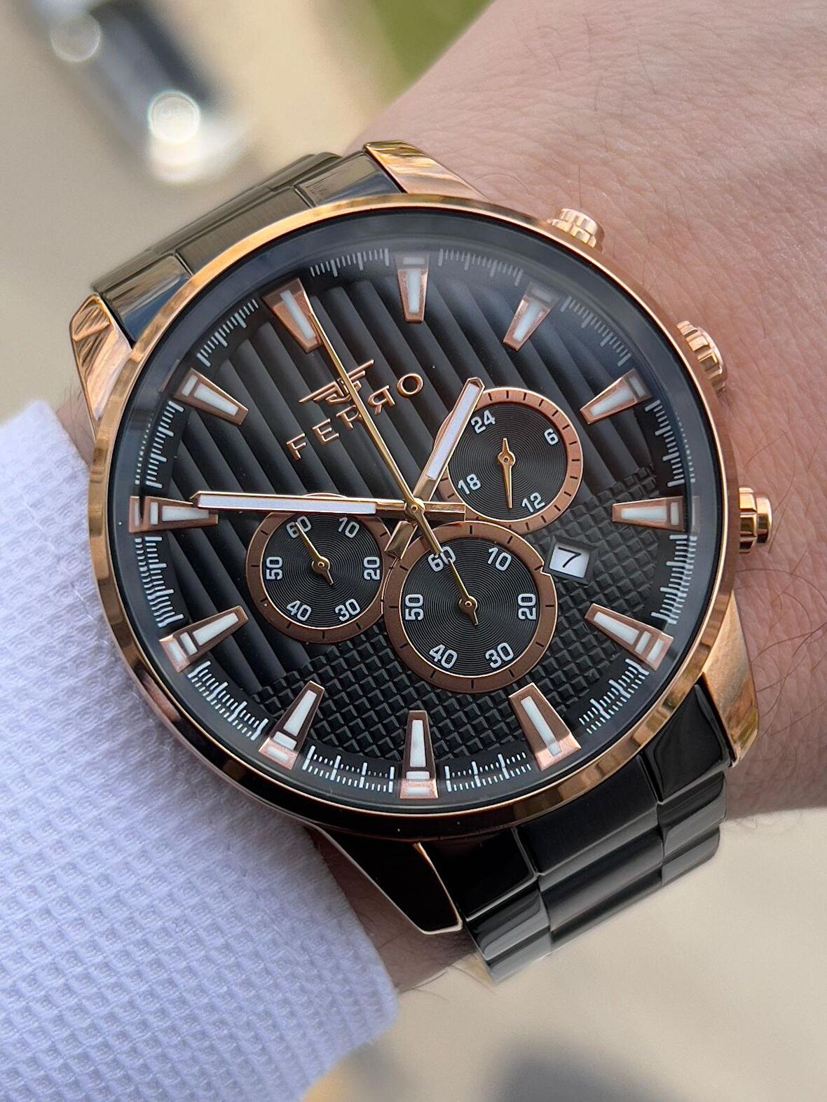 FERRO İç Fonksiyonları Aktif Chronograph 30 Mt Su Geçirmez Erkek kol Saat xf0012