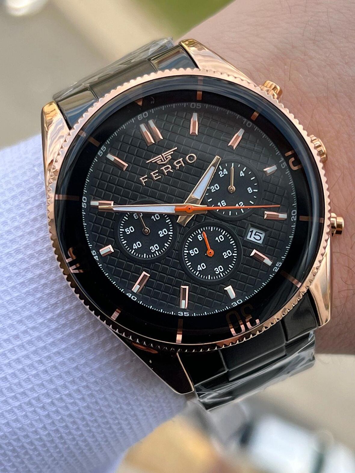 FERRO İç Fonksiyonları Aktif Chronograph 30 Mt Su Geçirmez Erkek kol Saat xf0014