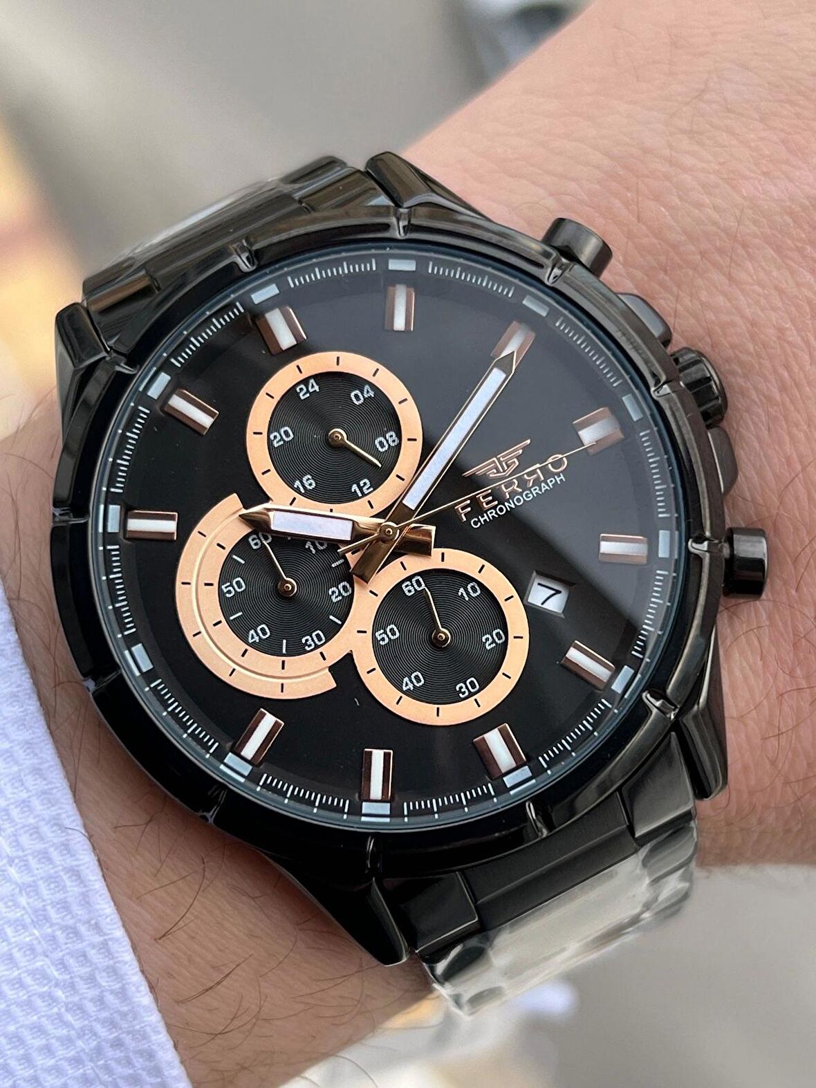 FERRO İç Fonksiyonları Aktif Chronograph 30 Mt Su Geçirmez Erkek kol Saat xf0030