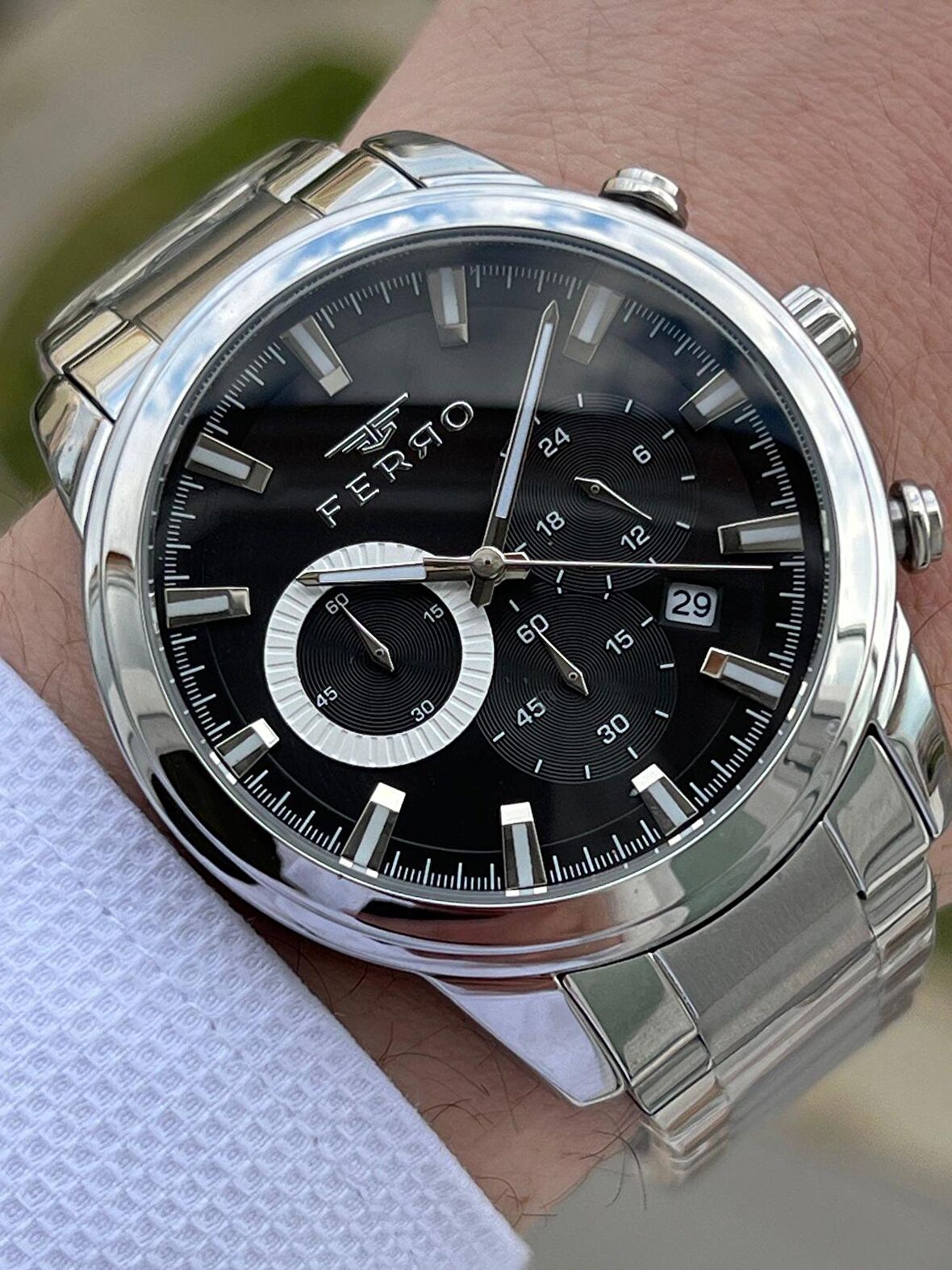 Ferro Çelik Kordon İç Fonksiyonları Aktif Chronograph 30 Mt Su Geçirmez Erkek Kol Saat EFM31370-A2