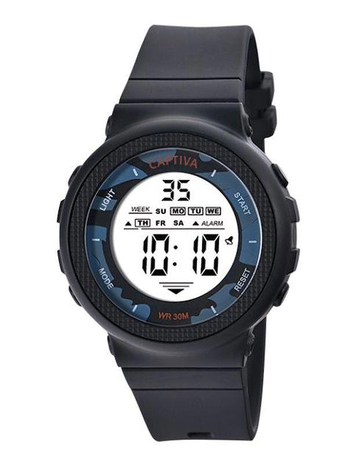 Captiva 30 mt Suya Dayanıklı Digital Alarm-Kronometre-Led Işık Spor Kasa Çoçuk Kol Saati CPT.X016