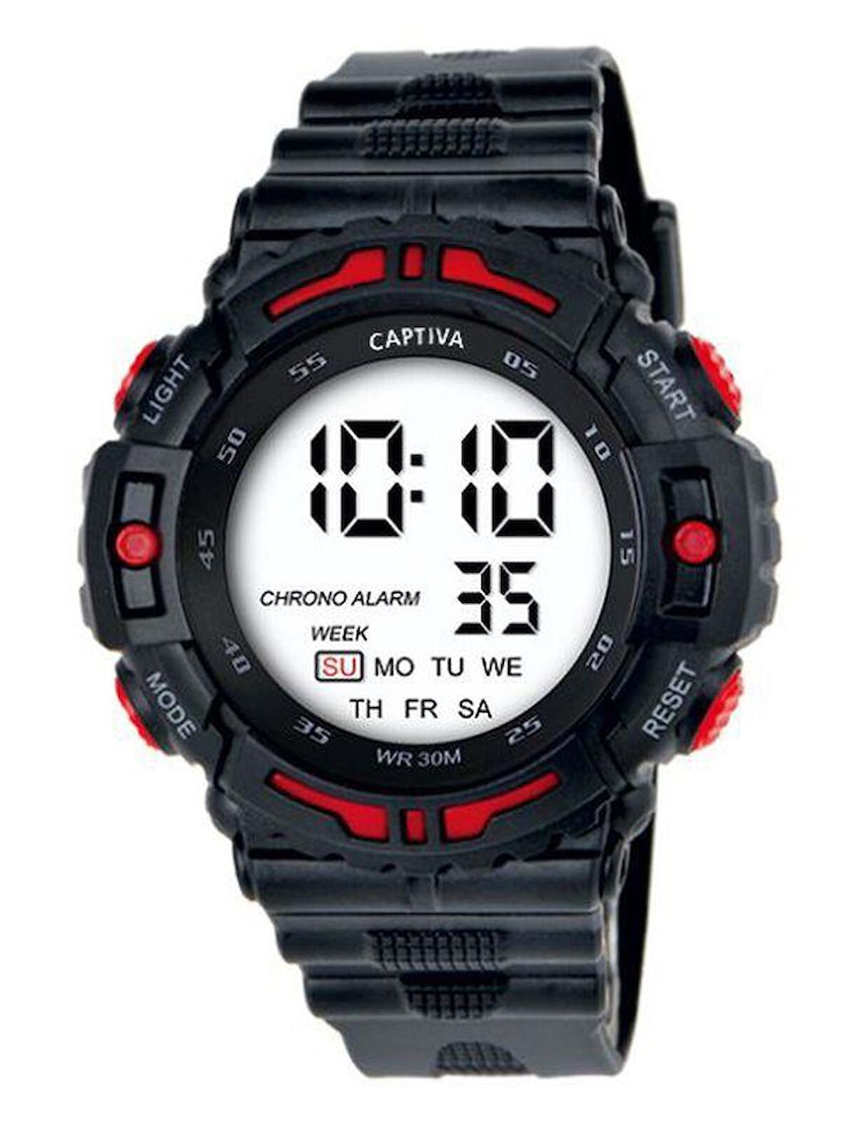 Captiva 30 mt Suya Dayanıklı Digital Alarm-Kronometre-Led Işık Spor Kasa Çoçuk Kol Saati CPT.X024