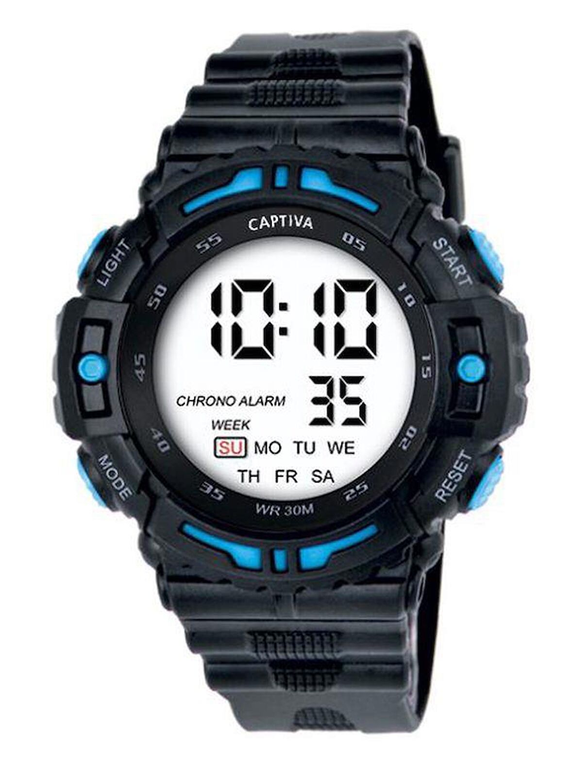 Captiva 30 mt Suya Dayanıklı Digital Alarm-Kronometre-Led Işık Spor Kasa Çoçuk Kol Saati CPT.X026