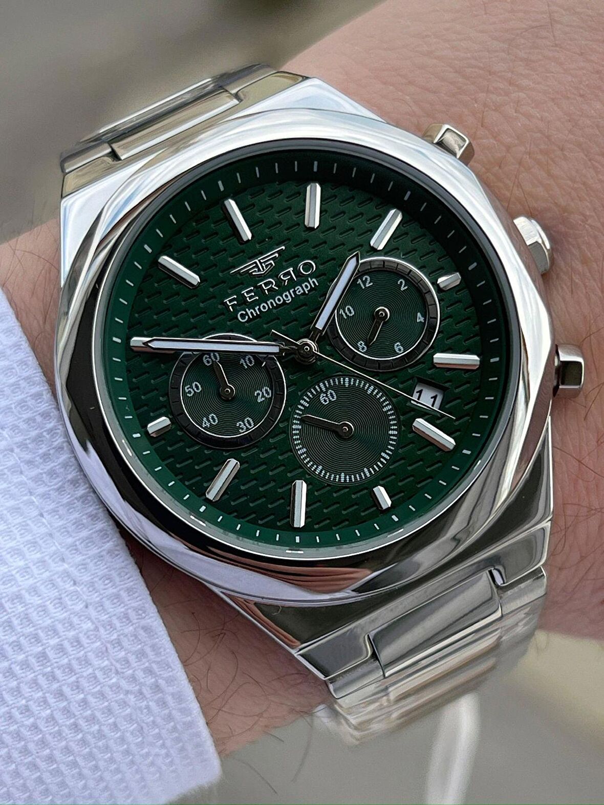 Ferro Çelik Kordon Takvimli 30 Mt Su Geçirmez Erkek Kol Saat EFM31458-A6