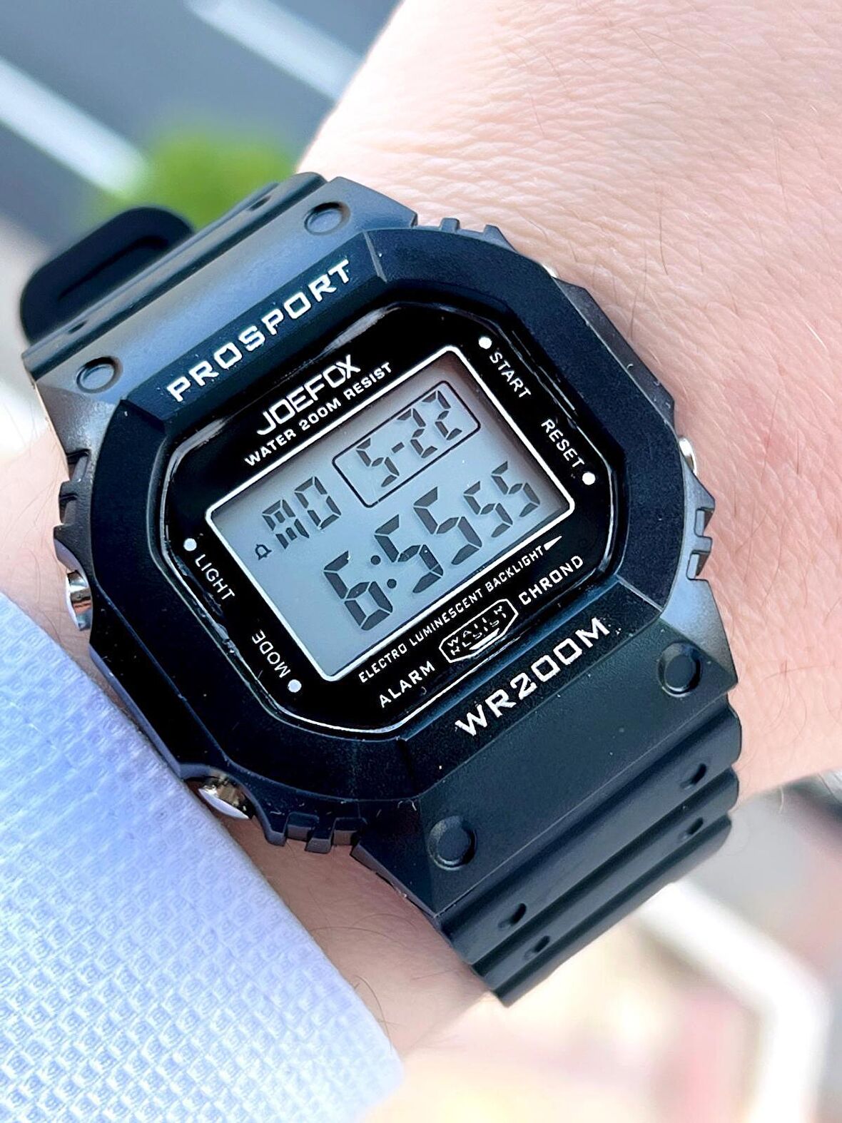 Joefox G-SHOCK Kasa Siyah Digital 5 Atm Suya Dayanıklı 2 Yıl Garantili Spor Kol Saati J-GS09