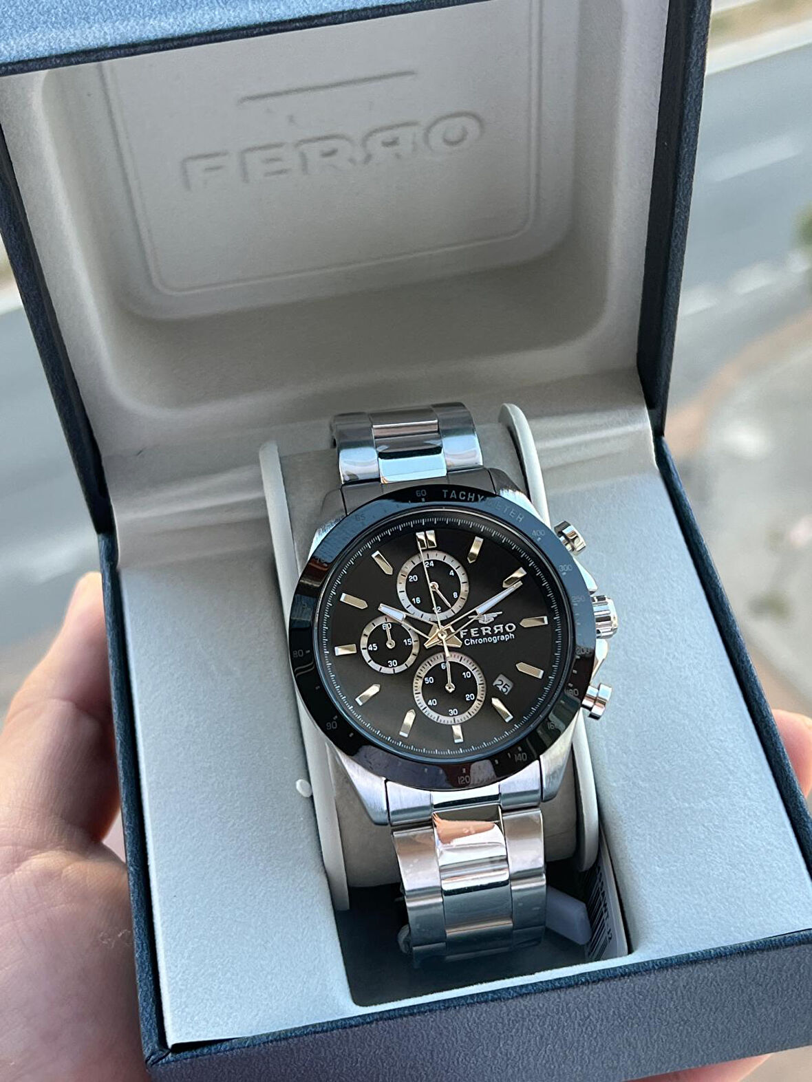 Ferro Çelik Kordon İç Fonksiyonları Aktif Chronograph 30 Mt Su Geçirmez Erkek Kol Saati EFM.31455.J2