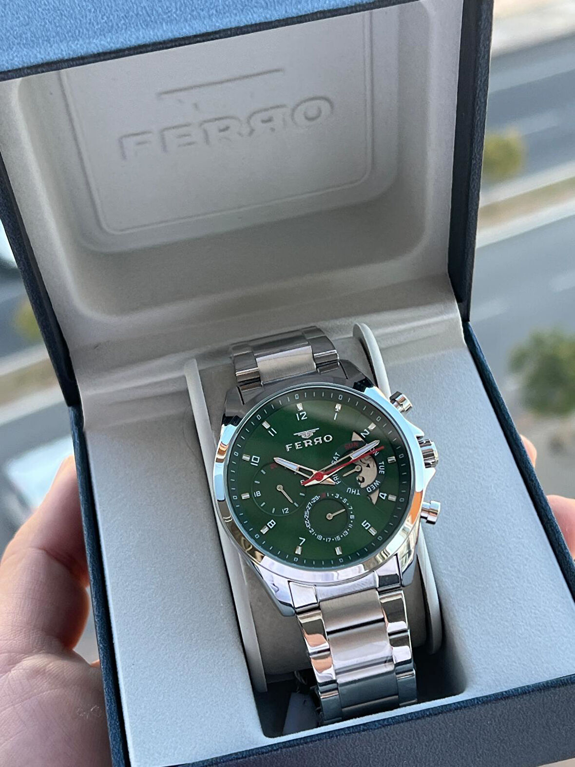 Ferro Çelik Kordon İç Fonksiyonları Aktif Chronograph 30 Mt Su Geçirmez Erkek Kol Saati EFM.11460.A6