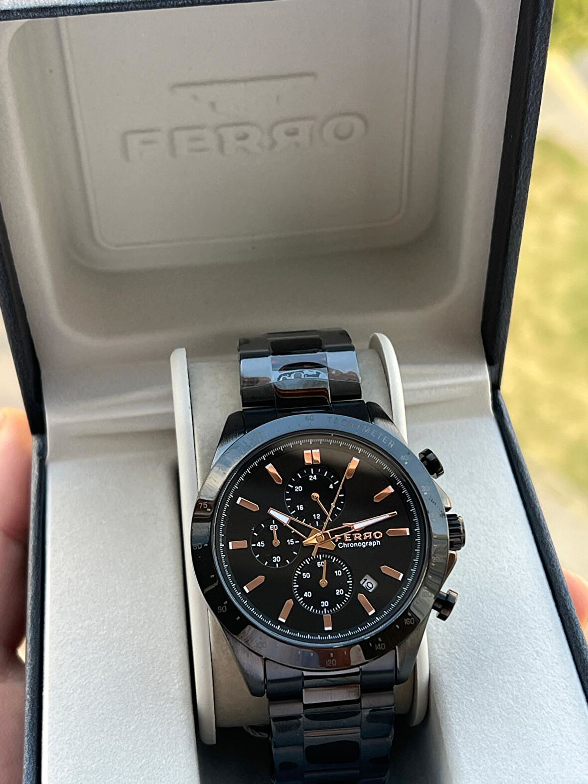 Ferro Çelik Kordon İç Fonksiyonlar Aktif Takvimli 30 Mt Su Geçirmez Erkek Kol Saati EFM31455-G