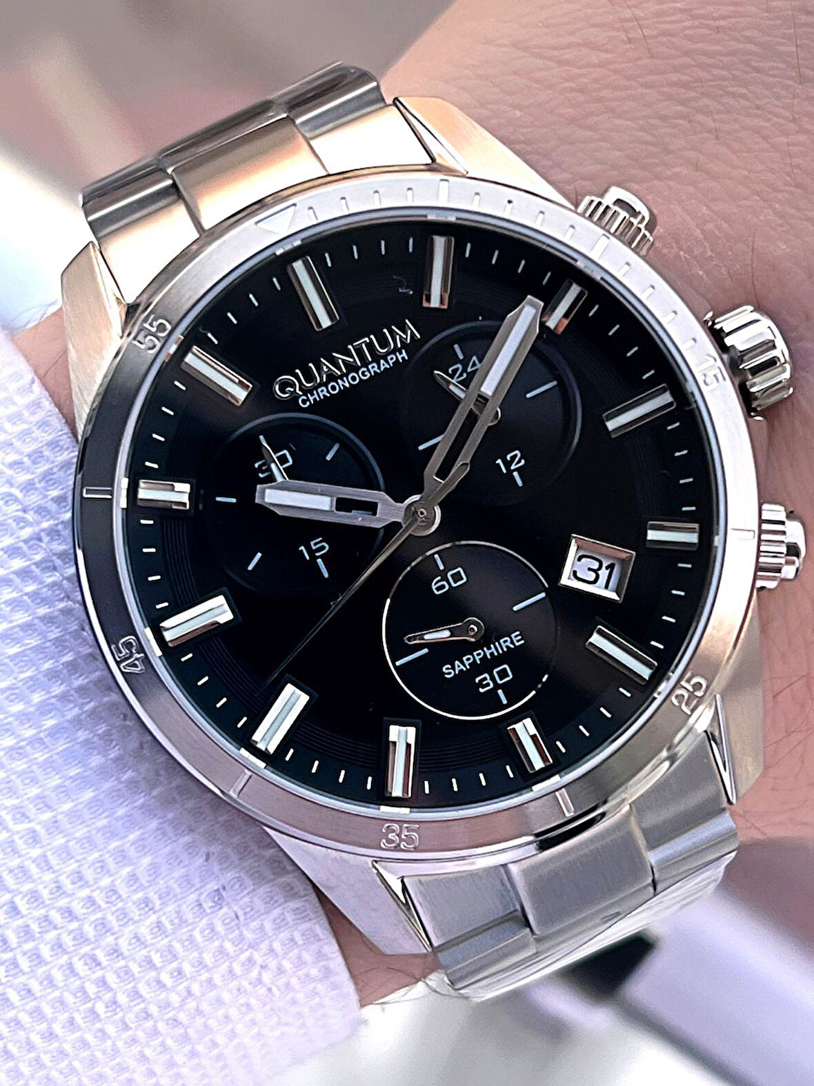 Quantum Sapphire Cam Çelik Kordon İç Kadran Fonksiyonları Aktif 10 Atm Erkek Kol Saati EPWG1159.350