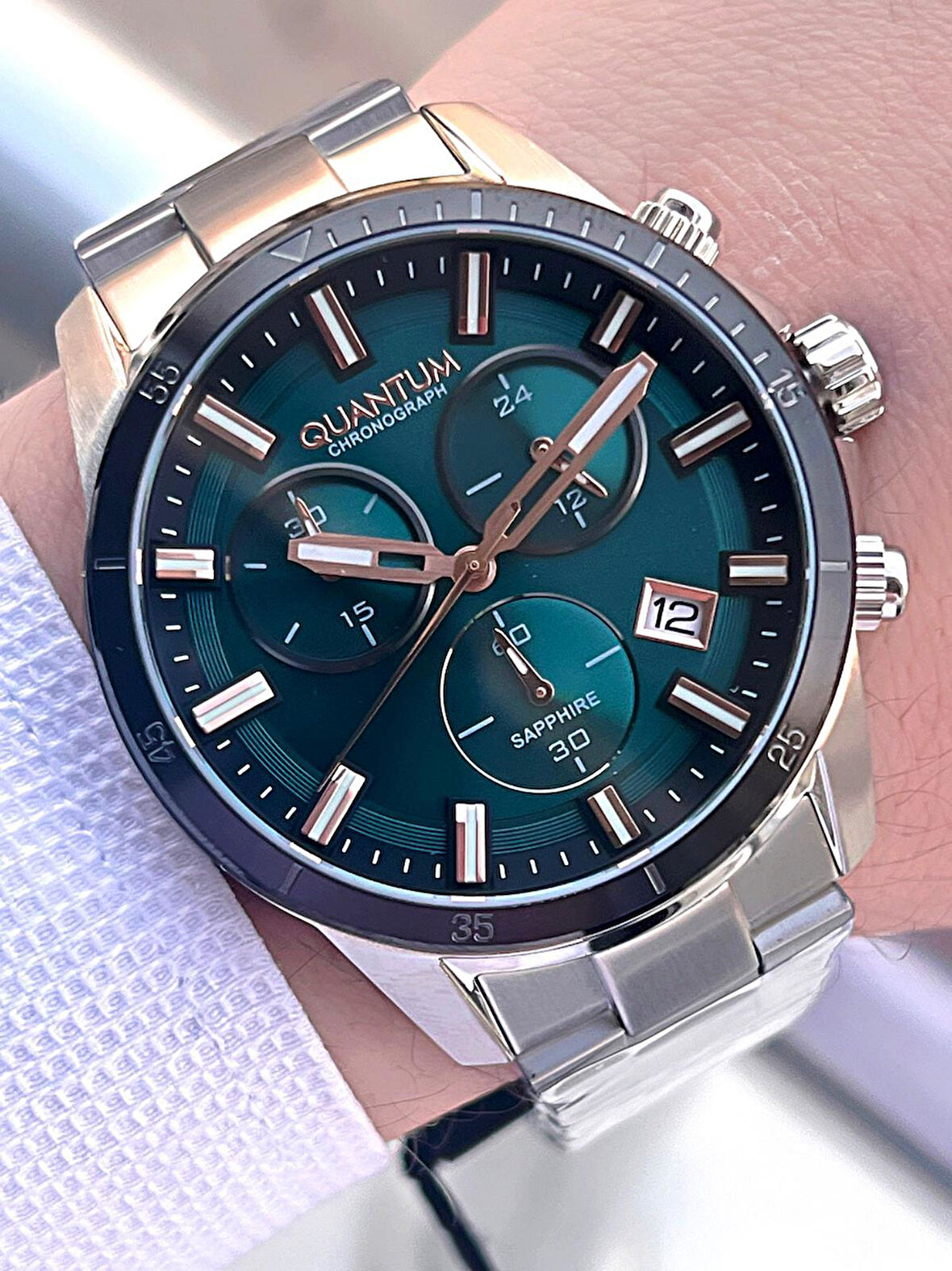 Quantum Sapphire Cam Çelik Kordon İç Kadran Fonksiyonları Aktif 10 Atm Erkek Kol Saati EPWG1159.570