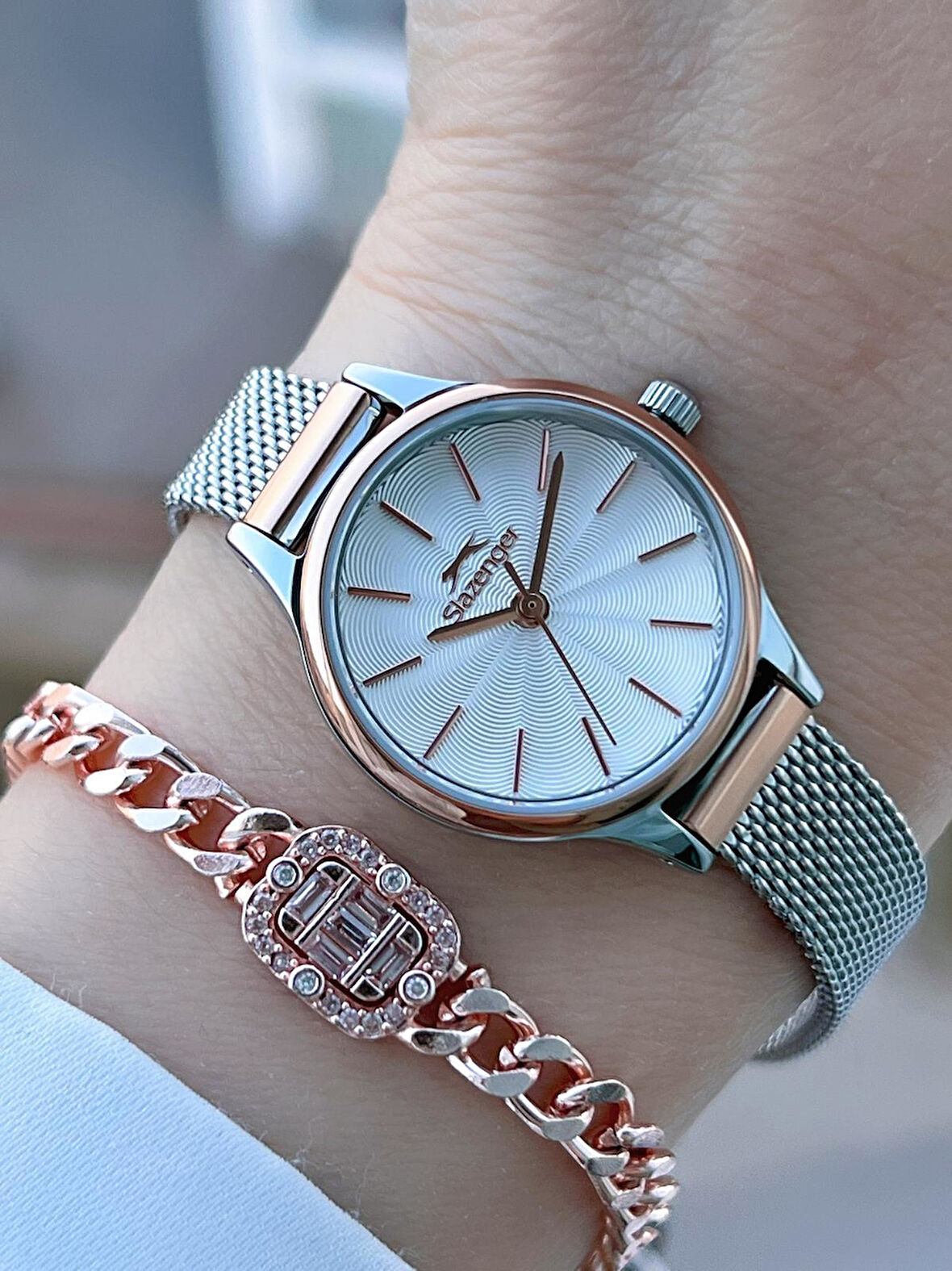 Slazenger Çelik Kordon 2 Yıl Garantili 5 Atm Bileklik Hediyeli Kadın Kol Saati BSL.09.2458.3.06