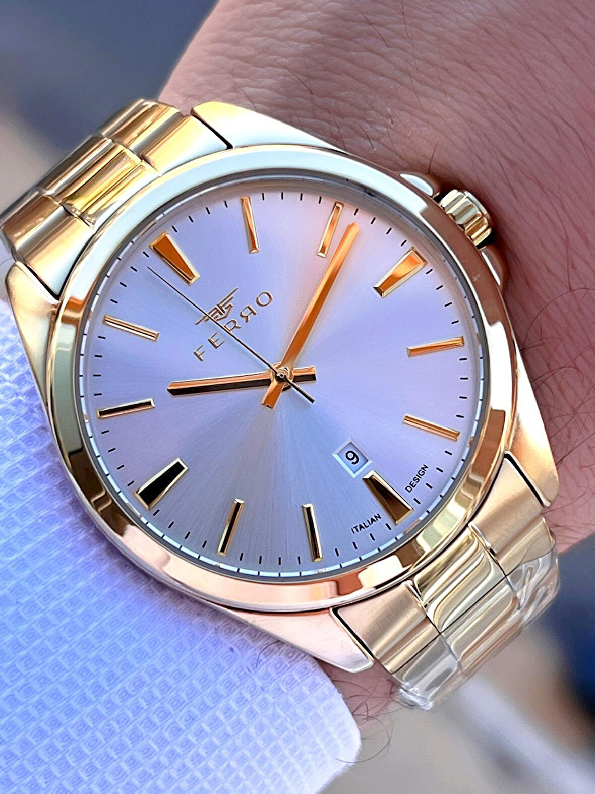 Ferro Çelik Kordon Nişan Ve Damat Saati 2 Yıl Garantili 3 Atm Suya Dayanıklı Erkek Kol Saati 11551A6