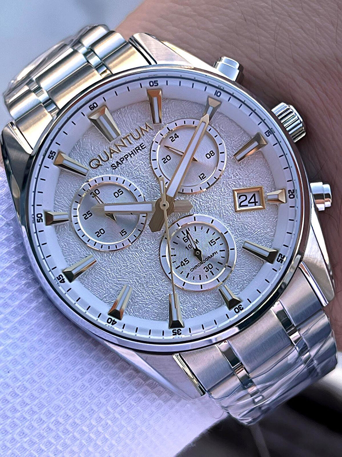 Quantum Sapphire Cizilmez Cam Çelik Kordon İç Kadran Fonksiyonları Aktif 10 Atm Erkek Kol Saat NQ330